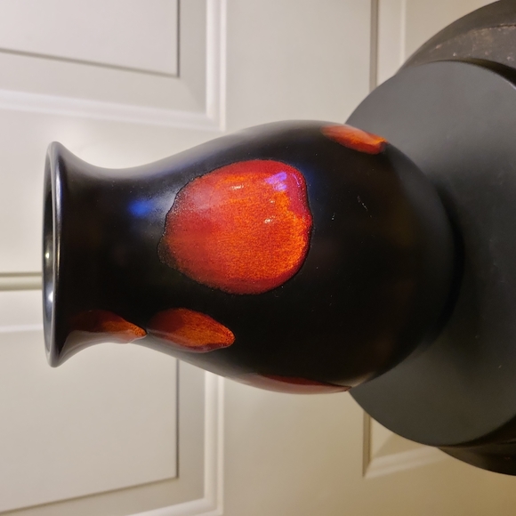 Mid Century Modern Poole Black & Red Fat Lava English Studio Art Pottery… - Picture 4 of 11